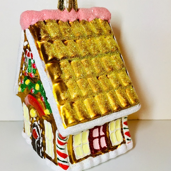 Polish Glass Gingerbread Candy House Ornament Xmas - Picture 7 of 8